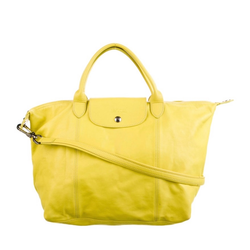 Longchamp Yellow Leather Tote Bag
